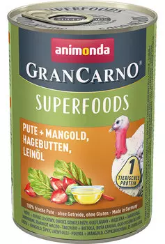 Влажный корм для собак Animonda Gran Carno Superfoods c индейкой 0,4 кг