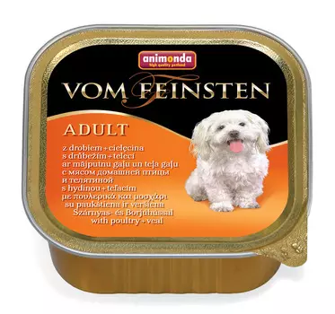 Влажный корм для собак Animonda Vom Feinsten Adult с мясом домашней птицы и телятиной 0,15 кг