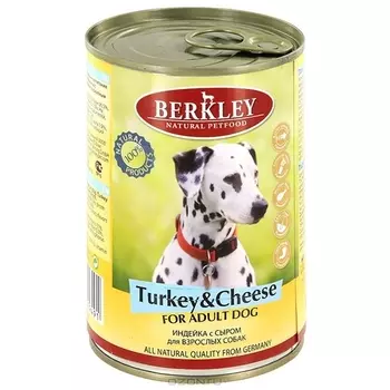 Влажный корм для собак Berkley Turkey &amp; Cheese 0,4 кг