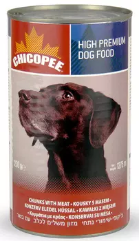 Влажный корм для собак Chicopee Chunks с кусочками говядины в соусе 1,23 кг