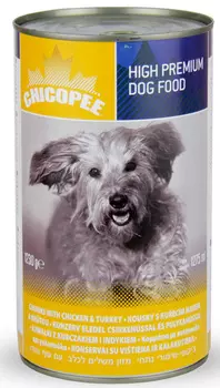 Влажный корм для собак Chicopee Chunks с кусочками курицы и индейки в соусе 1,23 кг