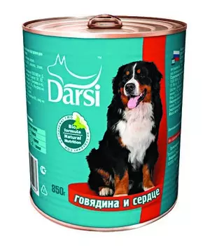 Влажный корм для собак Darsi Говядина и сердце 0,85 кг