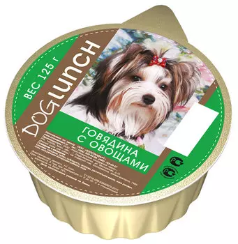 Влажный корм для собак Dog Lunch Крем-суфле с говядиной и овощами 0,125 кг