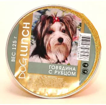 Влажный корм для собак Dog Lunch Крем-суфле Говядина с рубцом 0,125 кг