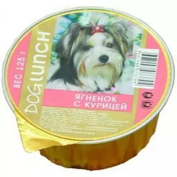 Влажный корм для собак Dog Lunch Крем-суфле Ягнёнок с курицей 0,125 кг