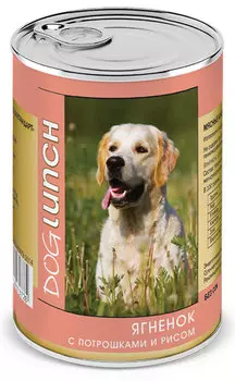 Влажный корм для собак Dog Lunch Ягнёнок с потрошками и рисом 0,41 кг