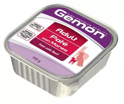 Влажный корм для собак Gemon Dog паштет говядина ламистер 0,15 кг