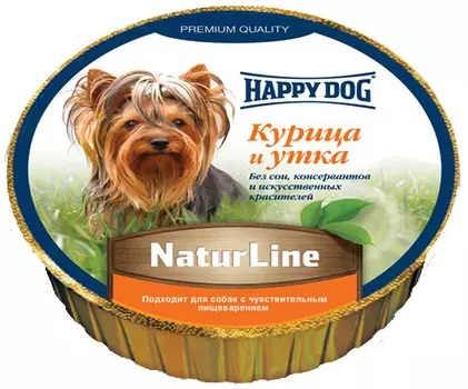 Влажный корм для собак Happy Dog Natur Line Паштет Курица Утка 0,085 кг