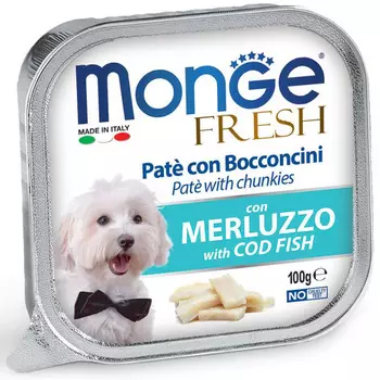 Влажный корм для собак Monge Fresh треска 0,1 кг