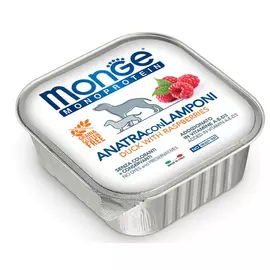 Влажный корм для собак Monge Monoprotein Fruits паштет из утки с малиной 0,15 кг