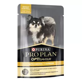 Влажный корм для собак Purina Pro Plan Adult для маленьких пород склонных к набору веса c курицей пауч 0,1 кг