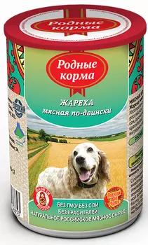 Влажный корм для собак Родные Корма Жареха мясная по-двински 0,41 кг