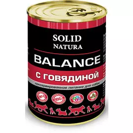 Влажный корм для собак Solid Natura Говядина 0,34 кг