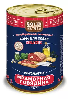Влажный корм для собак Solid Natura Holistic Мраморная говядина 0,34 кг