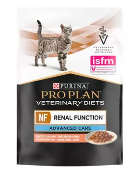 Влажный корм Purina Pro Plan PVD NF Renal Function Advanced care для поддержания функции почек с лососем пауч диета для кошек 0,085 кг