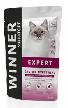 Влажный корм Winner Expert Gastrointestinal «бережная забота о пищеварении» диета для кошек 0,08 кг
