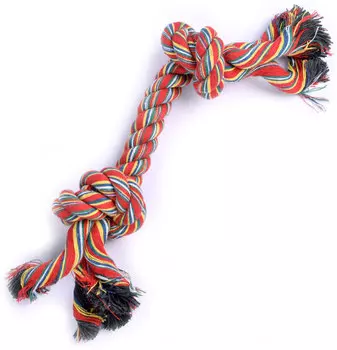 Жевательная игрушка для собак Adel Pet Веревка цветная 2 узла 33 см