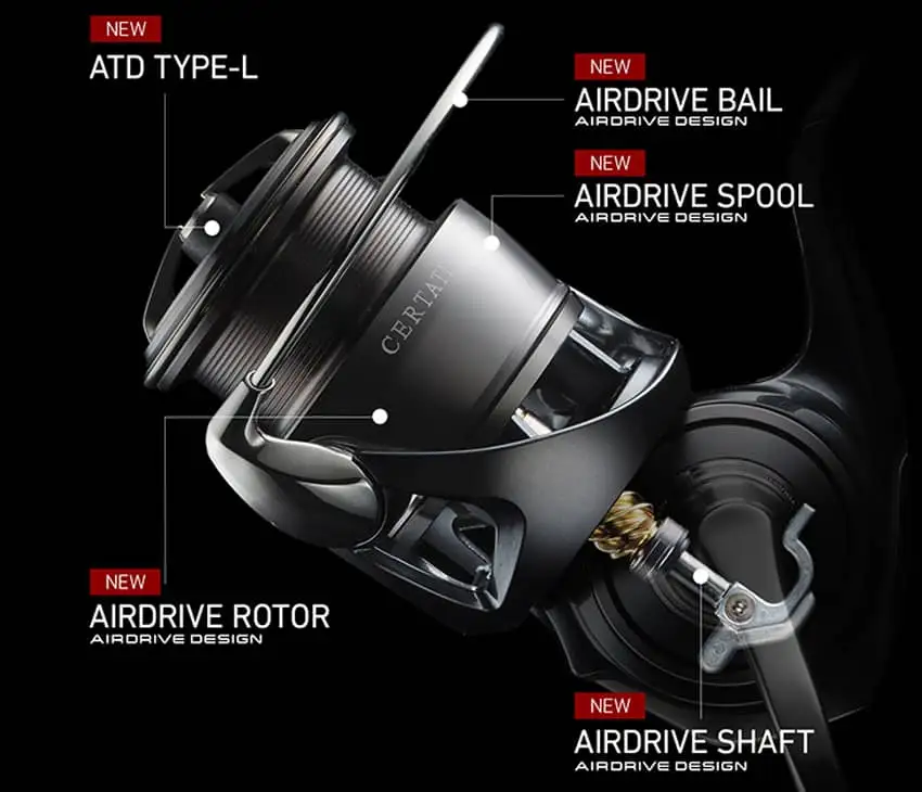 Концепция AirDrive Design в катушке Daiwa Certate 2024