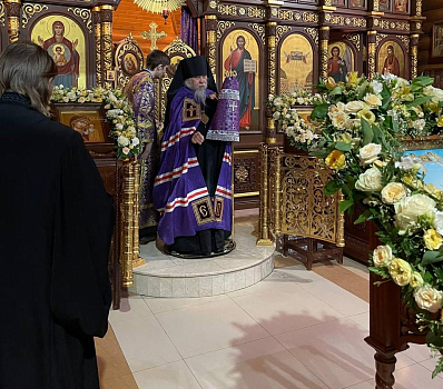 Епископ Верейский Пантелеимон возглавил Всенощное бдение в храме Всех преподобных отцев Киево-Печерских