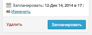 кнопка запланированной публикации записи