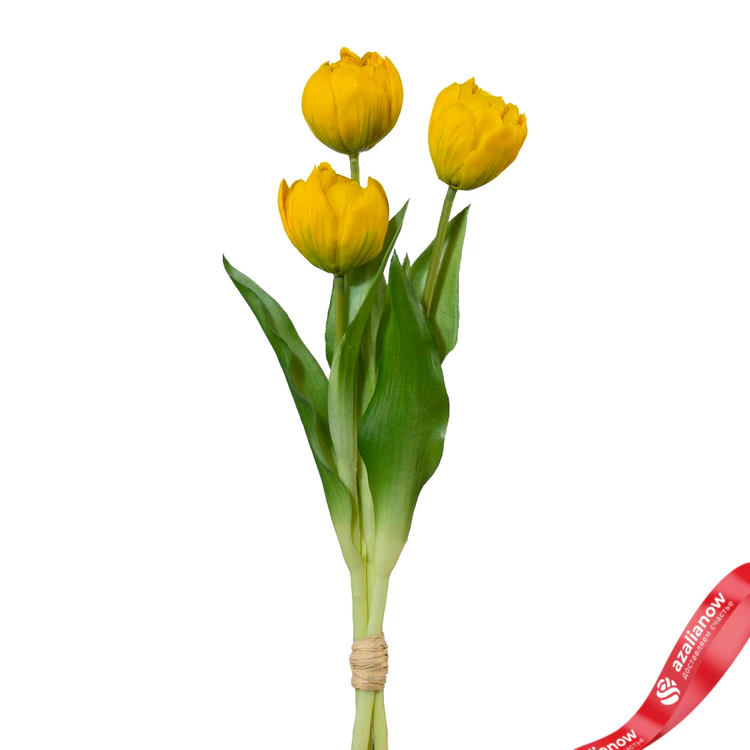 Фото 1: Букет из 3 желтых тюльпанов. Сервис доставки цветов AzaliaNow
