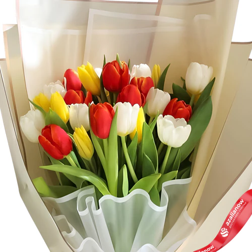 Фото 2: Букет из 21 тюльпана микс. Сервис доставки цветов AzaliaNow