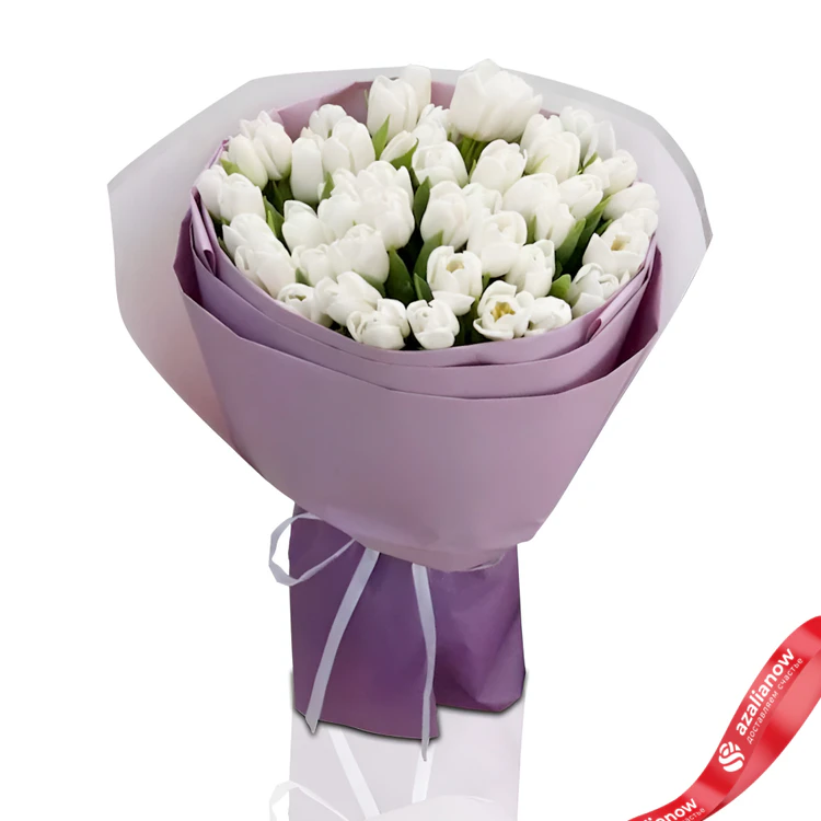 Фото 1: Букет из 45 белых тюльпанов. Сервис доставки цветов AzaliaNow