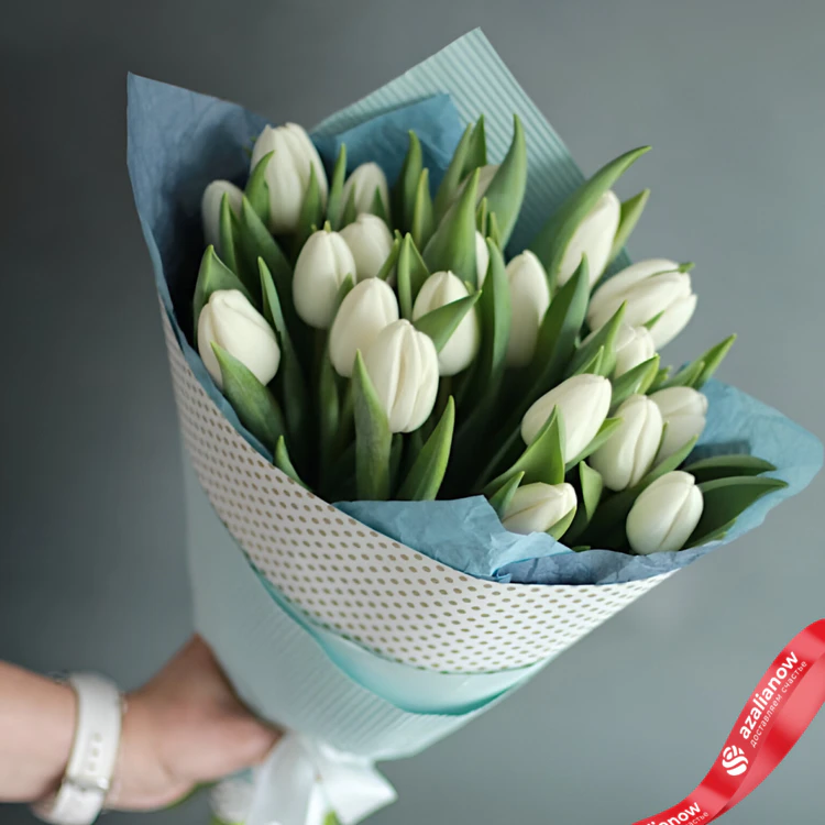 Фото 1: Букет из 20 белых тюльпанов . Сервис доставки цветов AzaliaNow