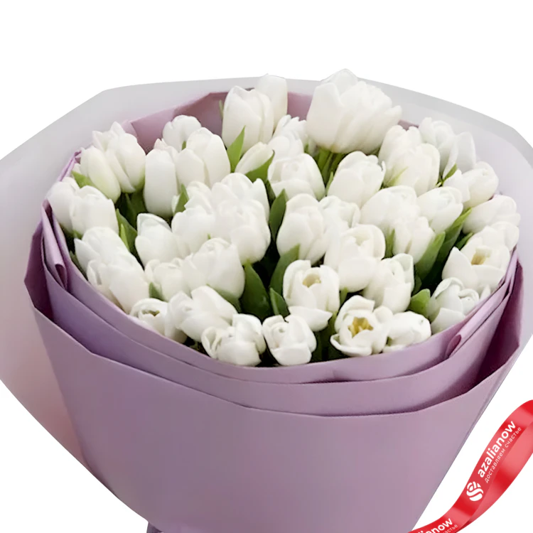 Фото 2: Букет из 45 белых тюльпанов. Сервис доставки цветов AzaliaNow