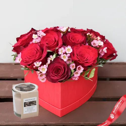 Фото 1: Сердце для любимой (свеча в подарок). Сервис доставки цветов AzaliaNow