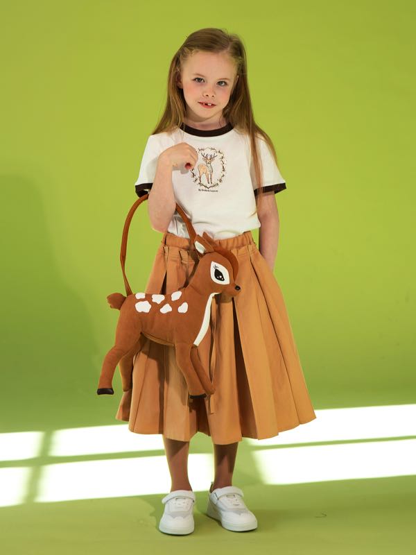 Юбка в складку миди с трикотажным поясом