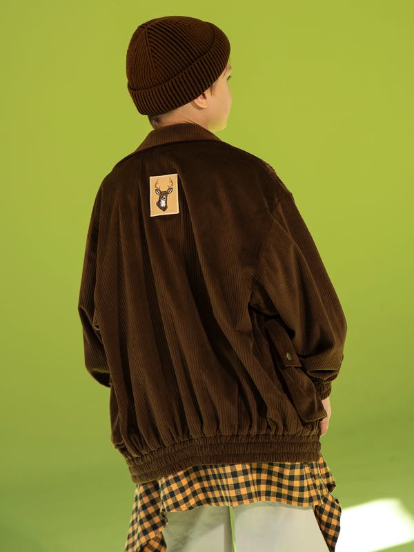 Коричневая детская куртка из вельвета