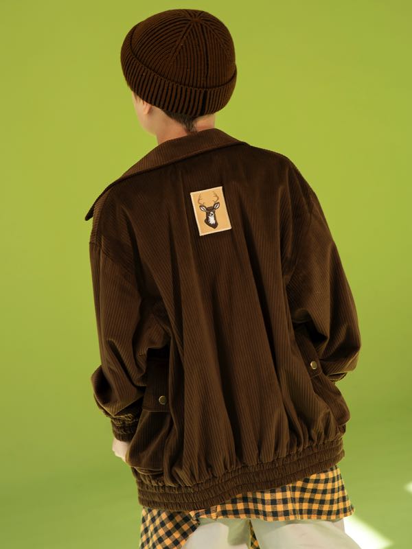 Коричневая детская куртка из вельвета