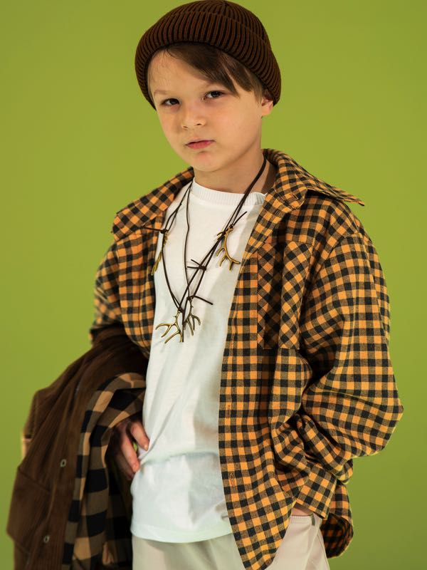 Детская рубашка в клетку оверсайз