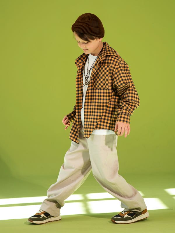 Детская рубашка в клетку оверсайз