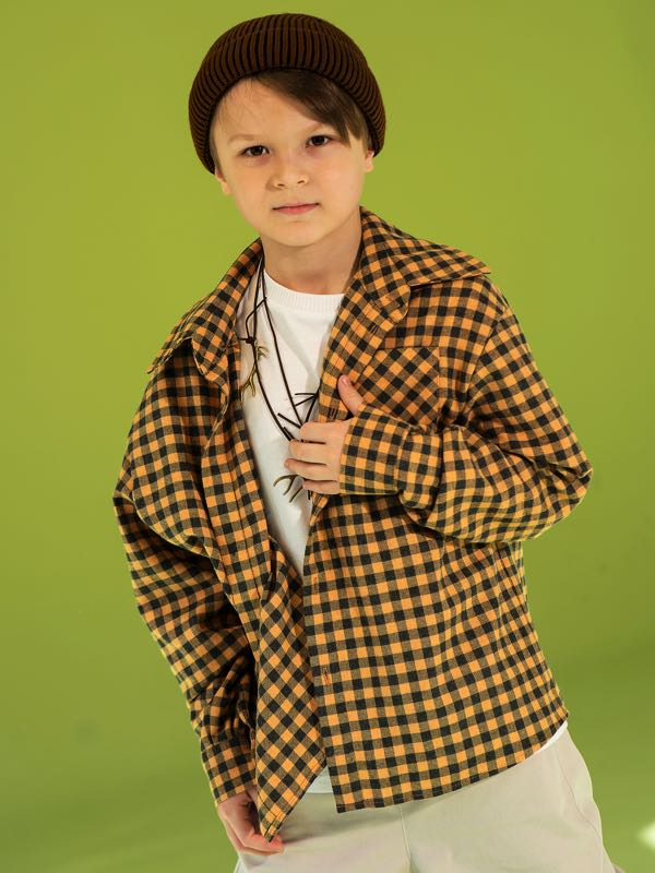 Детская рубашка в клетку оверсайз