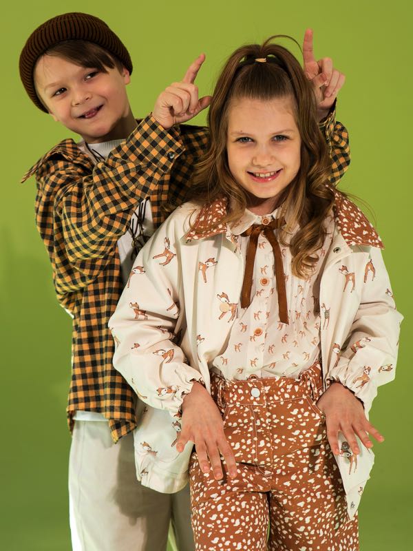 Детская джинсовая куртка с принтом "Бемби"