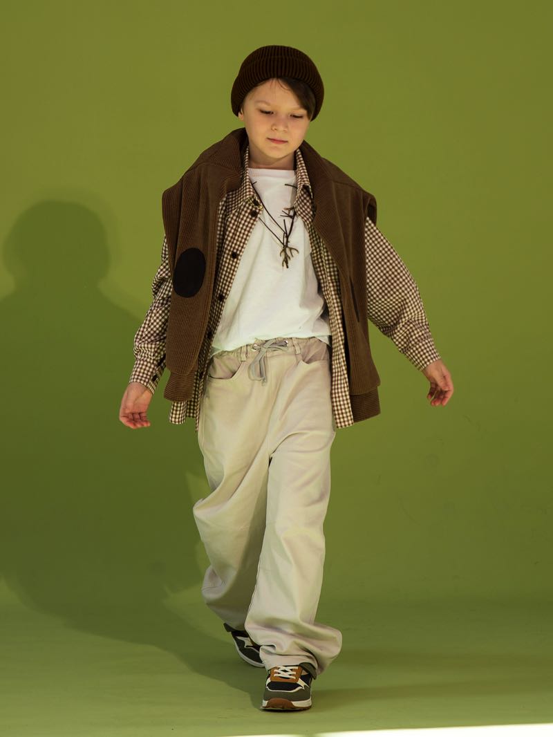 Рубашка в клетку виши коричневая оверсайз