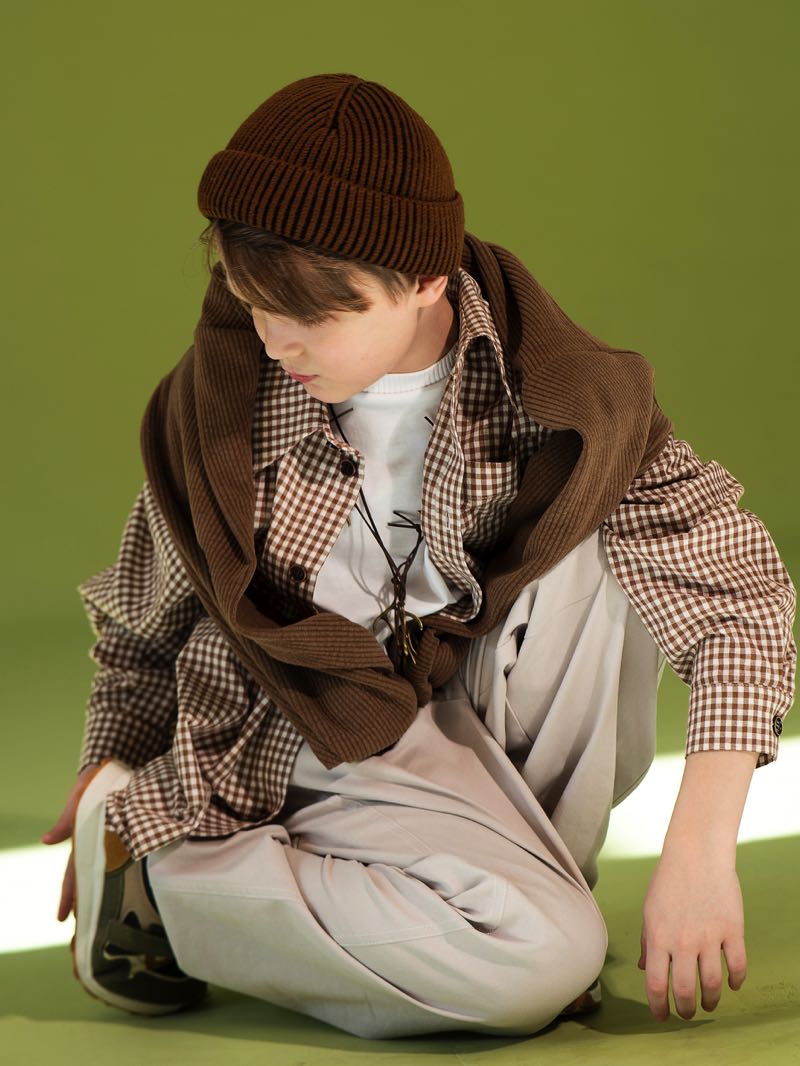 Рубашка в клетку виши коричневая оверсайз