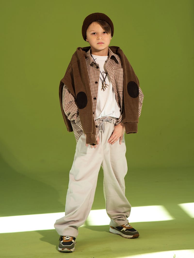 Рубашка в клетку виши коричневая оверсайз