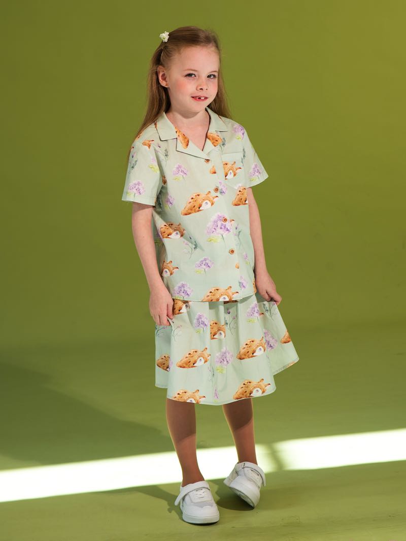 Рубашка в гавайском стиле с принтом "Оленята"