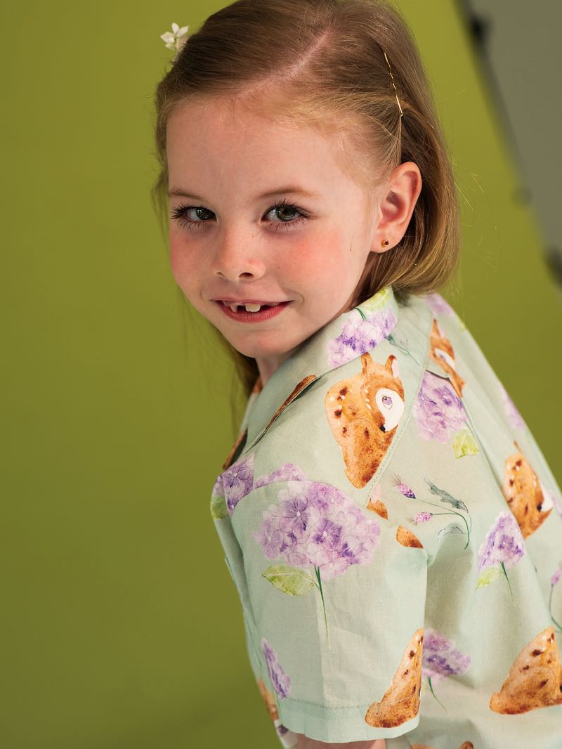 Рубашка в гавайском стиле с принтом "Оленята"