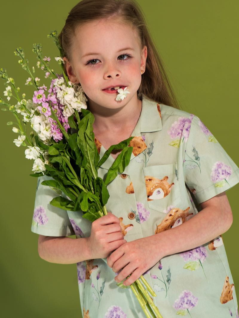 Рубашка в гавайском стиле с принтом "Оленята"