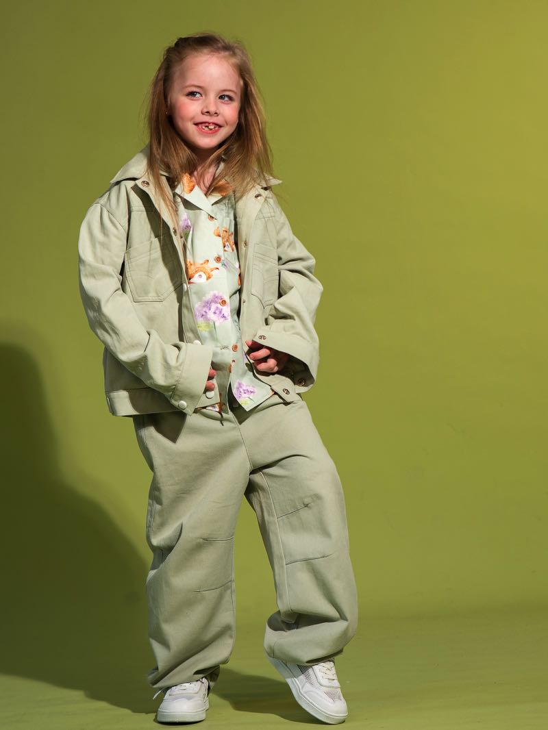 Светло-зеленые детские джинсы Barrel