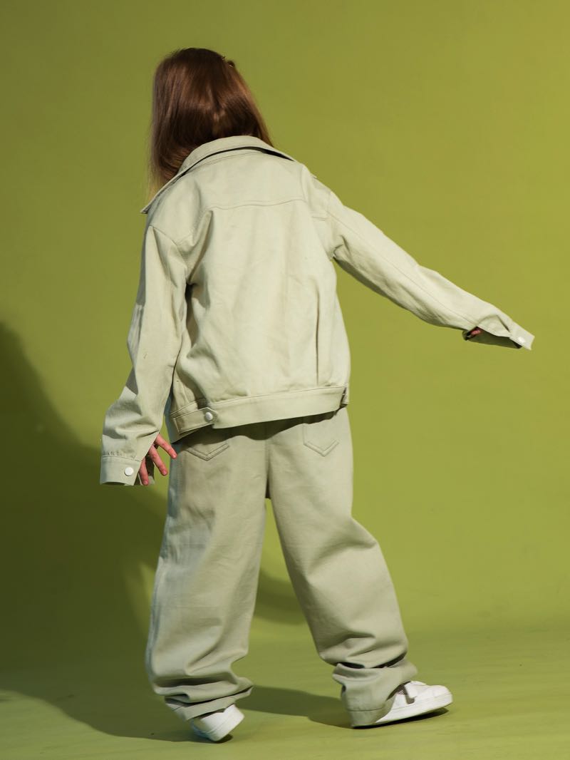 Светло-зеленые детские джинсы Barrel