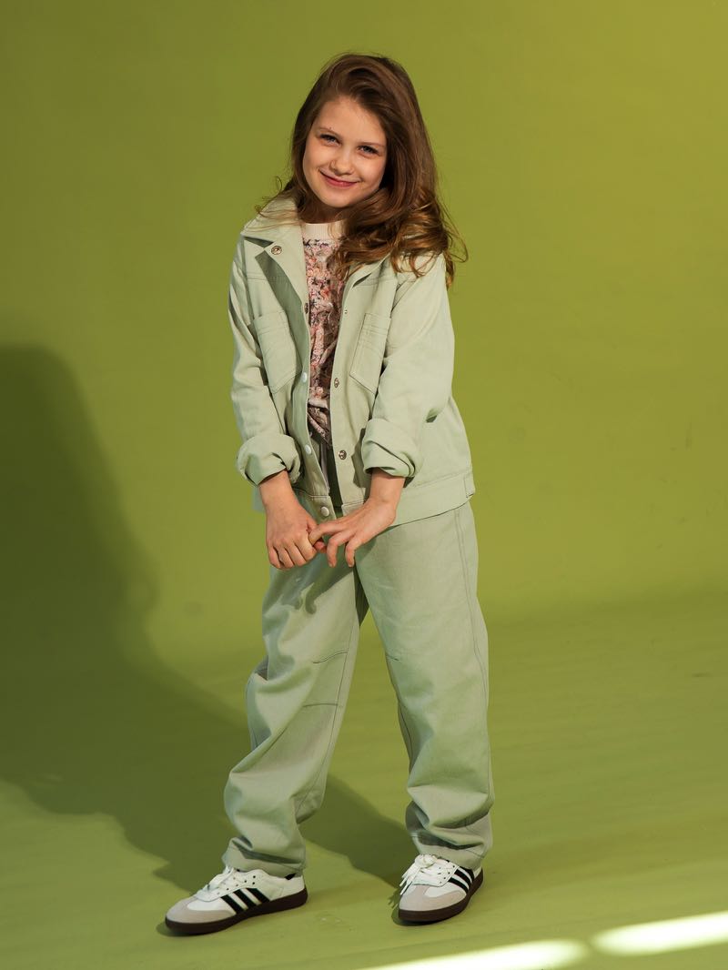 Светло-зеленые детские джинсы Barrel