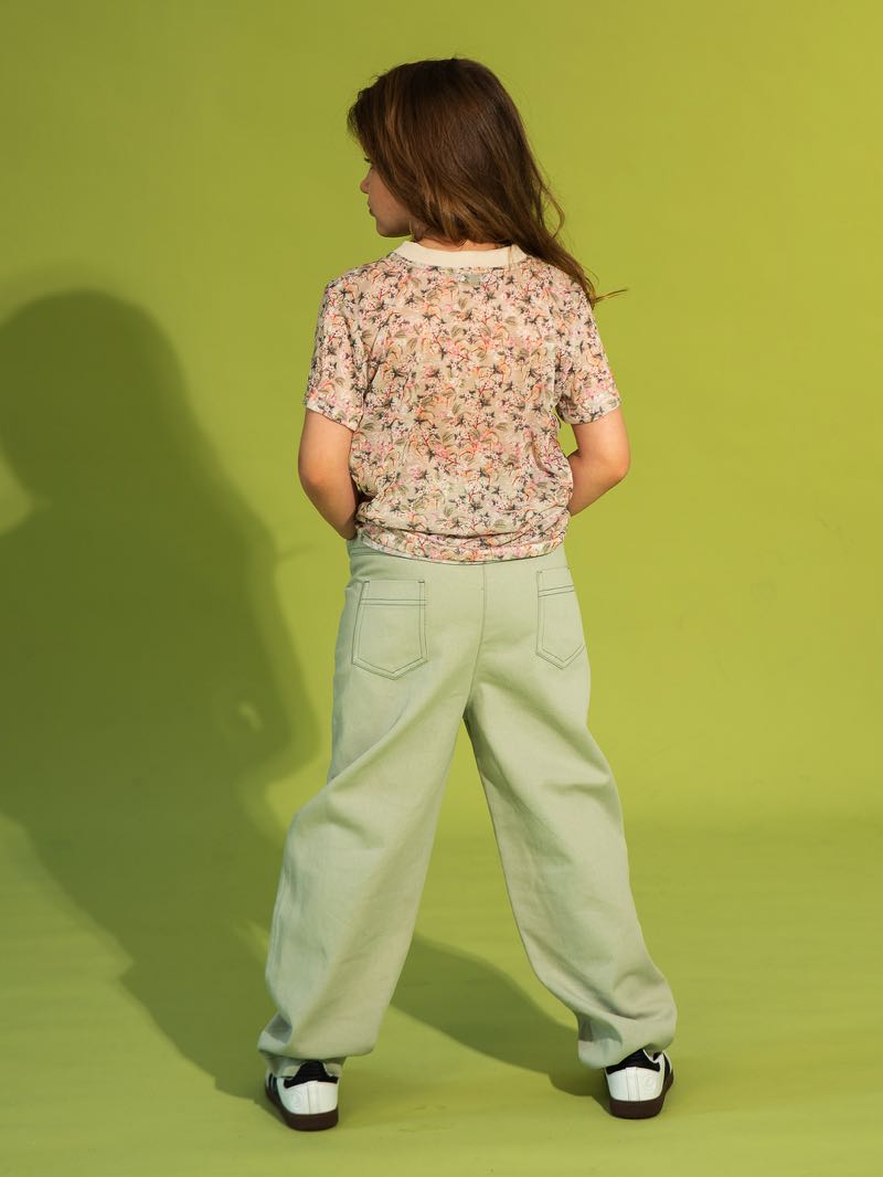 Светло-зеленые детские джинсы Barrel