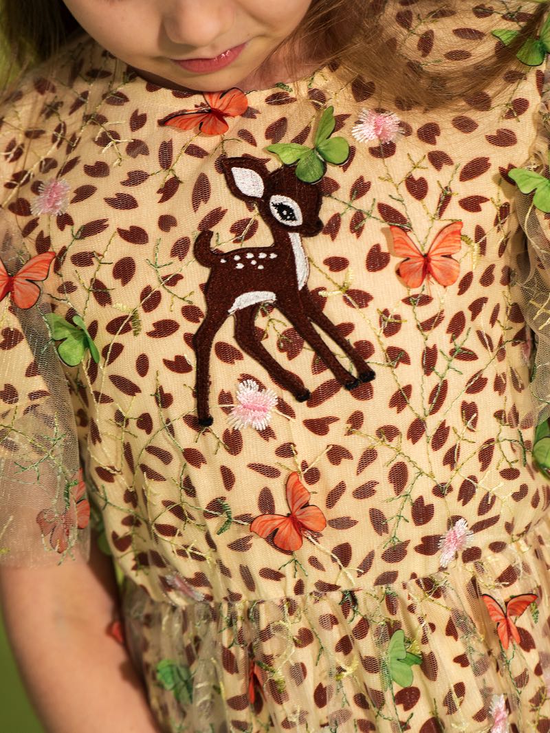 Детское платье из сетки с вышивкой