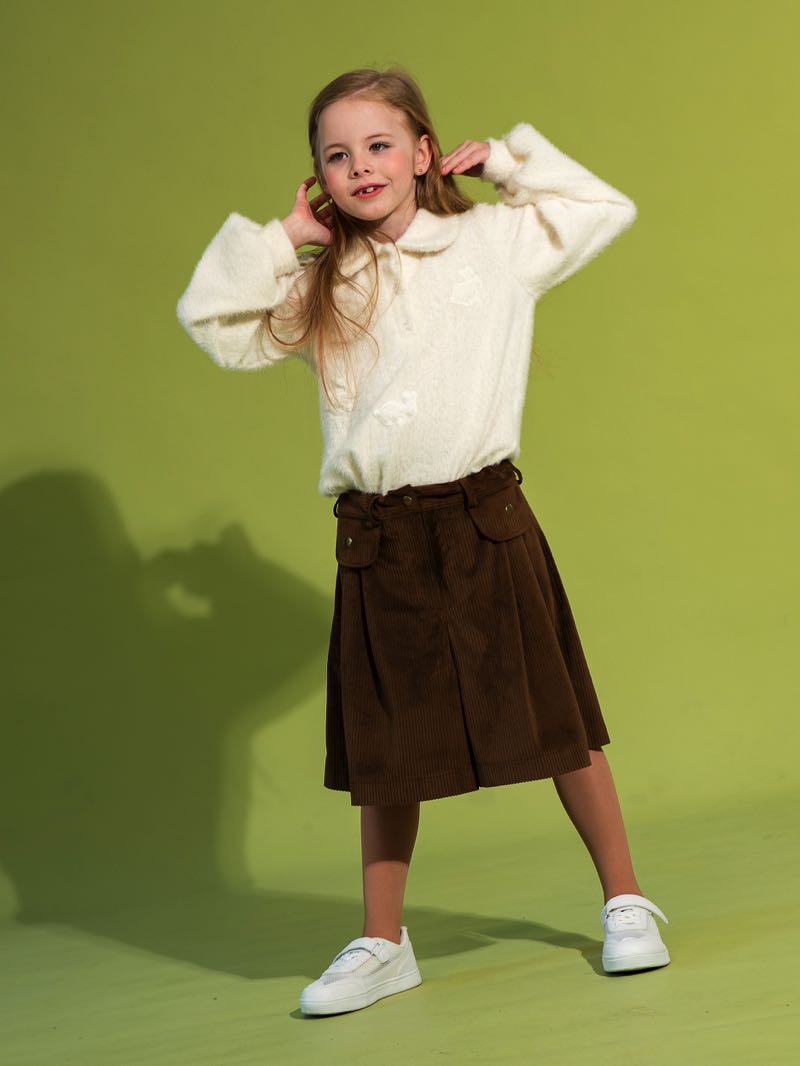 Коричневые детские шорты из вельвета