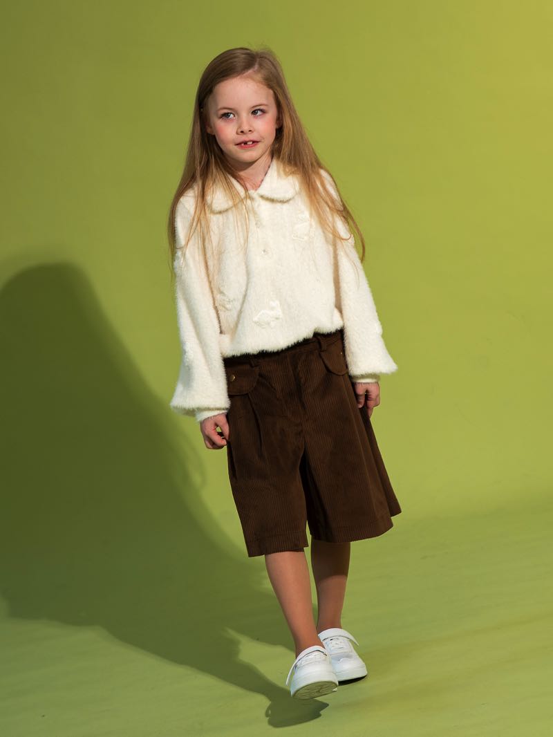 Коричневые детские шорты из вельвета